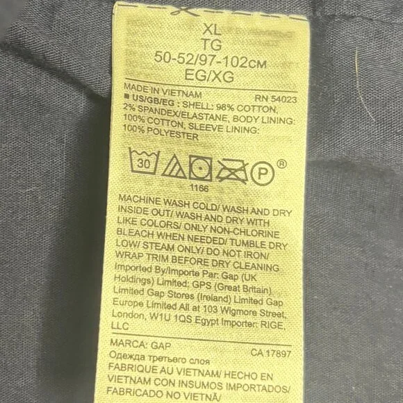 GAP Men's Navy Twill Two Button Blazer XL NWT Pockets - Picture 7 of 8